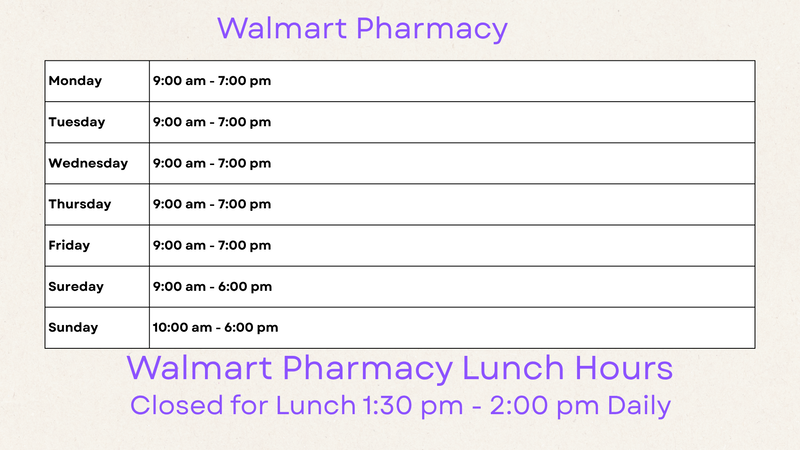 Walmart Pharmacy Lunch Hours Near Me: Everything You Need to Know